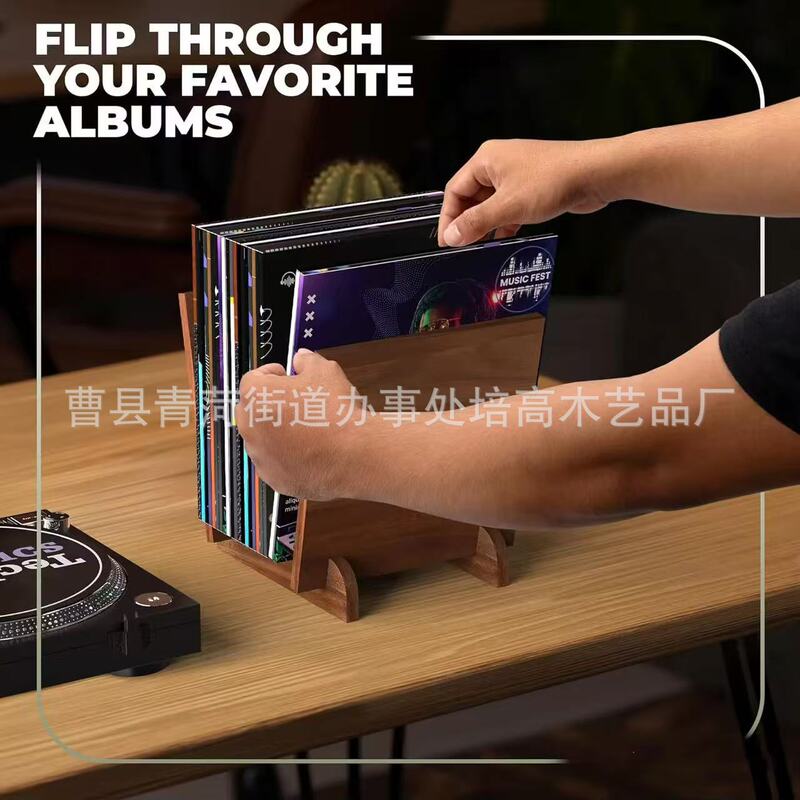 レトロ木製ビニールレコードラックレコードラックフォトアルバムディスプレイラック収納ラックポータブル CD 収納ラックブックラック|undefined
