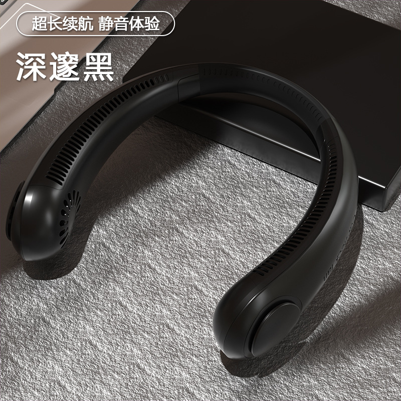 Ventilador de Cuello Portátil 2023, Plegable, Recargable por USB, con Pantalla Digital, Mini Ventilador de Mano para Exteriores