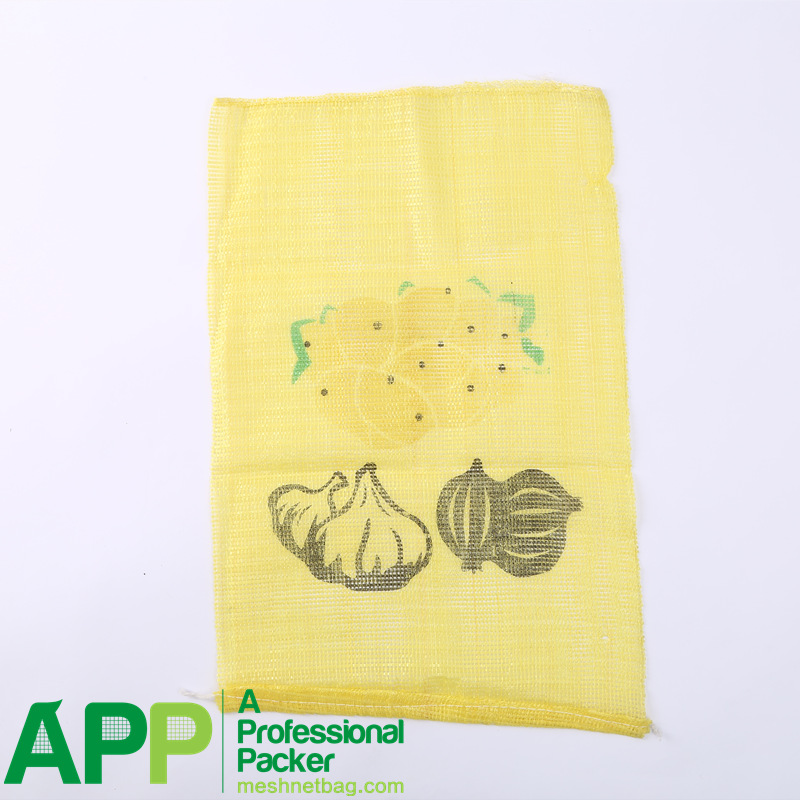 外贸定制出口PP全扁双扁丝油墨印刷圆织网眼袋洋葱网兜塑料编织袋