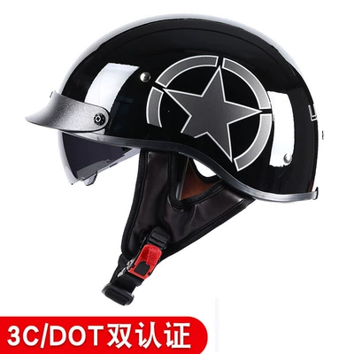 Motosiklet kaskı (dəbilqə) – Helmet for Men and Women - 112-bright-black-and-gray-star-with-black-mirror-m
