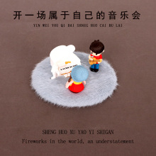 可爱钢琴模型创意摆件乐器吉他演奏场景娃娃屋过家树脂桌面装饰品