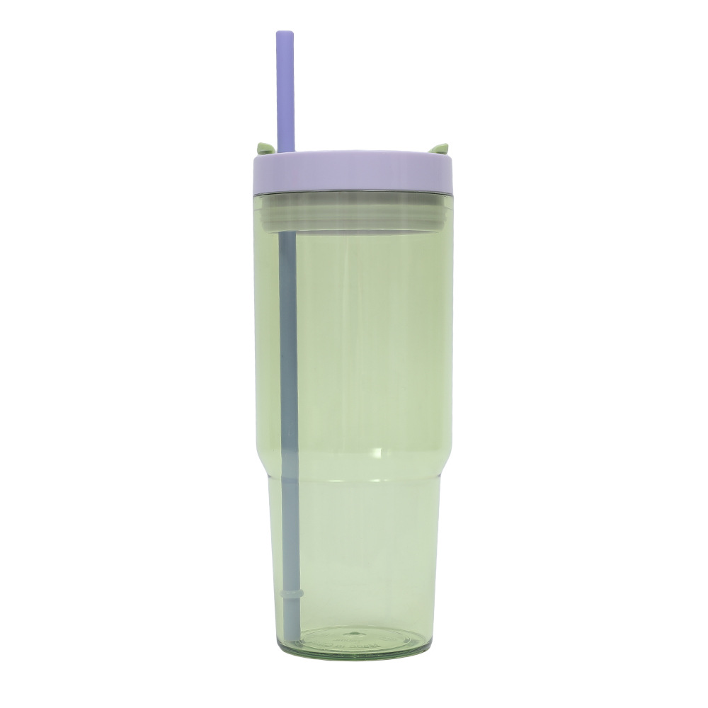 Taza de coche de comercio exterior transfronteriza de 40oz Taza de plástico gigante Juego de tres piezas con pajita Taza de agua de gran capacidad y alto valor
