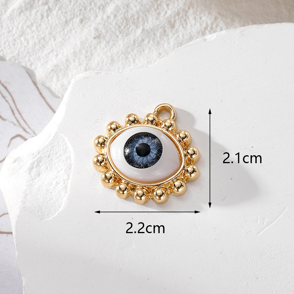 Beads Inlay Material DIY Jewelry Accessories, Earrings, Necklace Classification 10 PCS/Package Alloy Beads Colorful Devil's Eye Eye Pendant DIY Jewelry Accessories Earrings Necklace