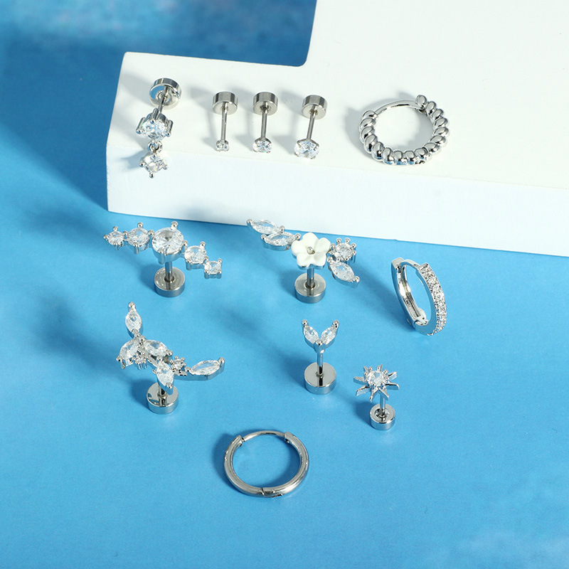 Pointed titanium steel lip stud product view