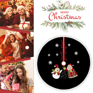 Factory Direct Supply Christmas supplies Christmas tree bottom decorative skirt short plush hotel mall tree bottom decorative skirt