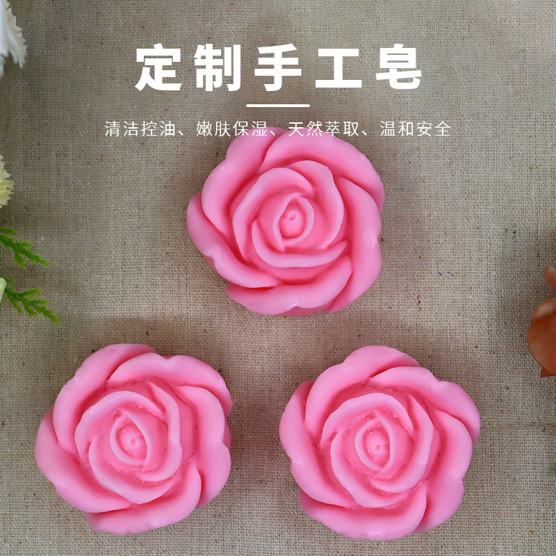 Spot Rose Essential Oil Jabón hecho a mano Lavado de cara Baño Limpiador Baño Aceite esencial de rosa Jabón hecho a mano