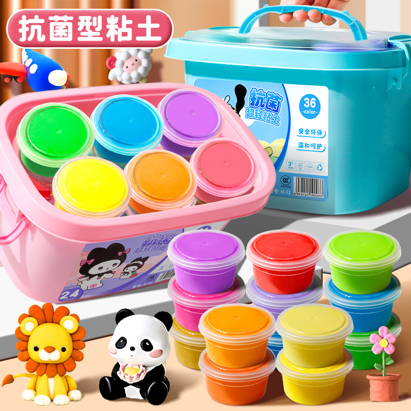 Arcilla ultraligera arcilla color arcilla cristal arcilla hecha a mano diy36 color plastilina juguetes para niños al por mayor conjunto de arcilla