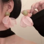 海边气质甜美网纱耳钉