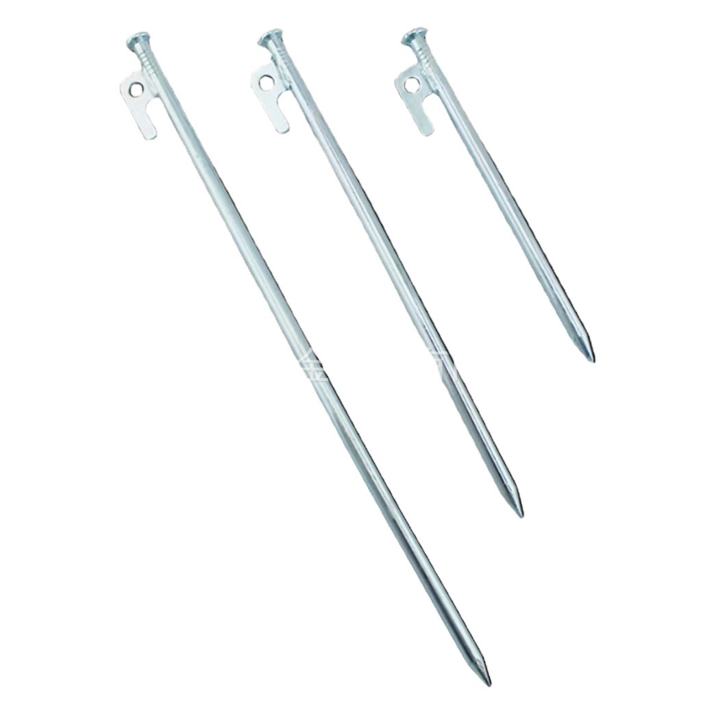 Outdoor Thickened and Lengthened Ground Stakes for Camping Tents, Steel Stakes for Camping, Beach, and Campsite Windproofing, Wholesale from Manufacturer