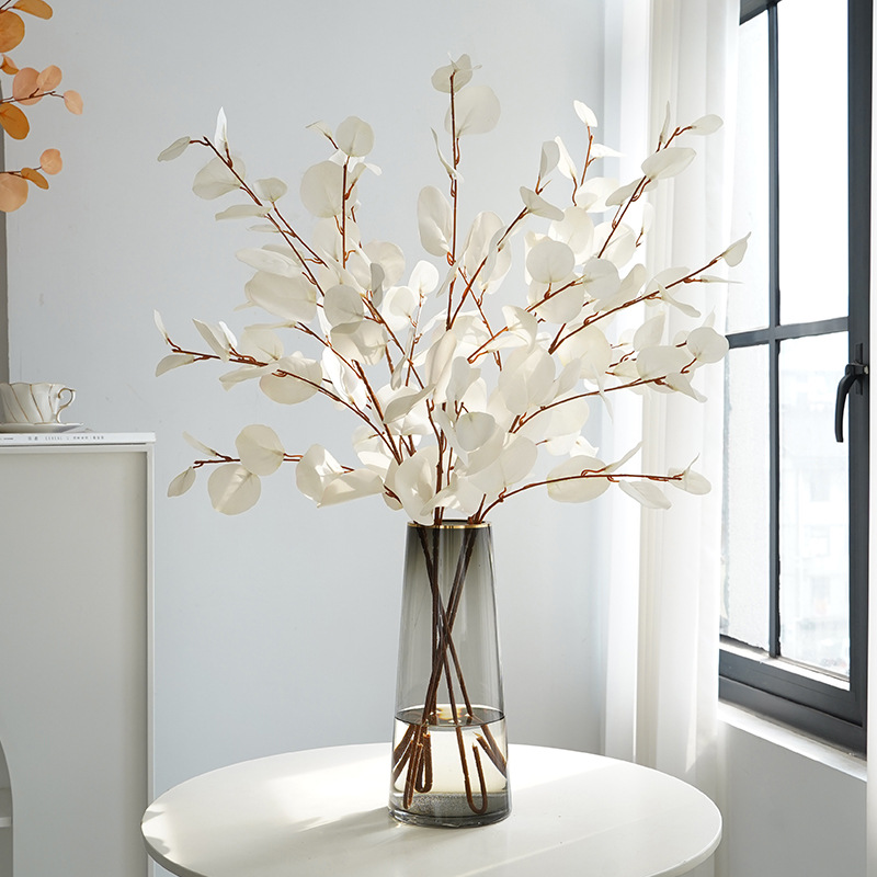 Simulated eucalyptus apple leaf green plant manufacturer wholesale ins style hotel wedding decoration autumn single tree leaves