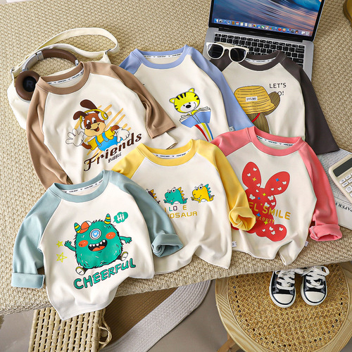 Children's Fleece Base Layer Long Sleeve T-shirt for Toddlers and Kids, Autumn and Winter Boys' and Girls' tops, Children's Clothing, Warm for Middle Children