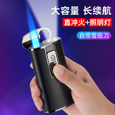 new pattern multi-function Straight capacity Life Windbreak Blue Flame lighter personality originality customized business affairs gift