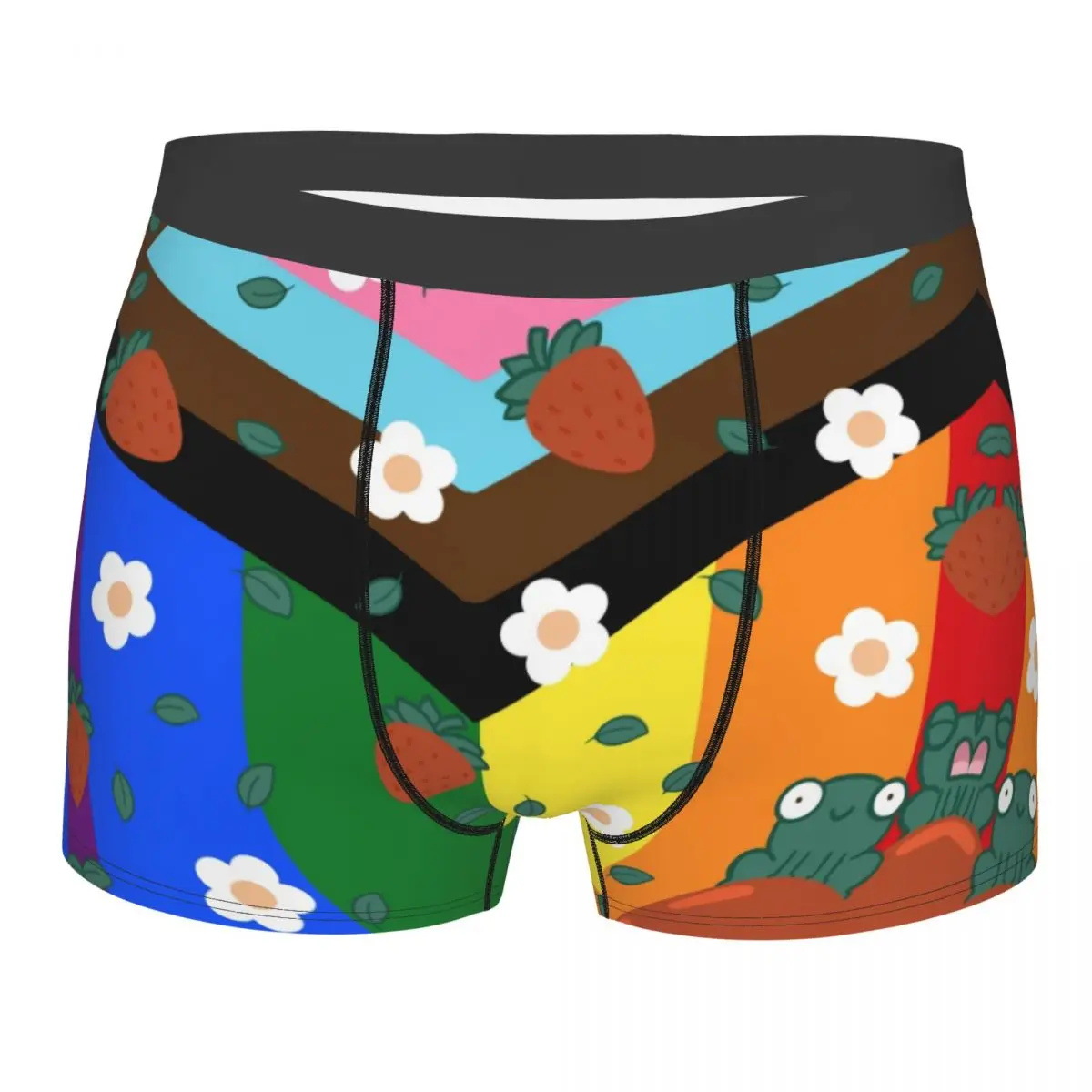Venta rápida transfronteriza venta caliente 3D transpirable ropa interior casual para hombres color arco iris bóxer pantalones cortos para hombres MP01