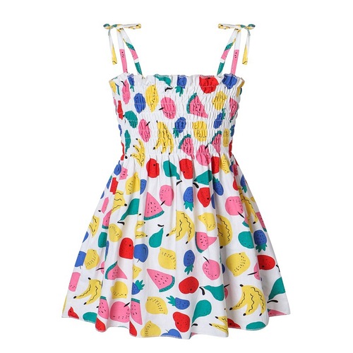 Summer new girls pure cotton dress children's floral suspender dress baby princess dress cross-border exclusive children's dress