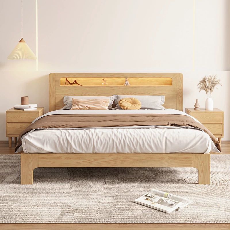 Cama de madera maciza de fresno nórdico hogar 1,8 m cama doble de boda moderna minimalista 1,5 m dormitorio principal cama individual
