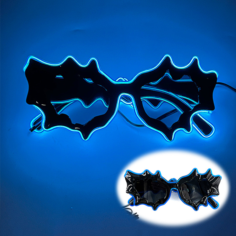 Nueva personalidad extraña irregular LED luminiscente gafas de tinta gafas de onda de moda gafas de sol extrañas props bungee image 8