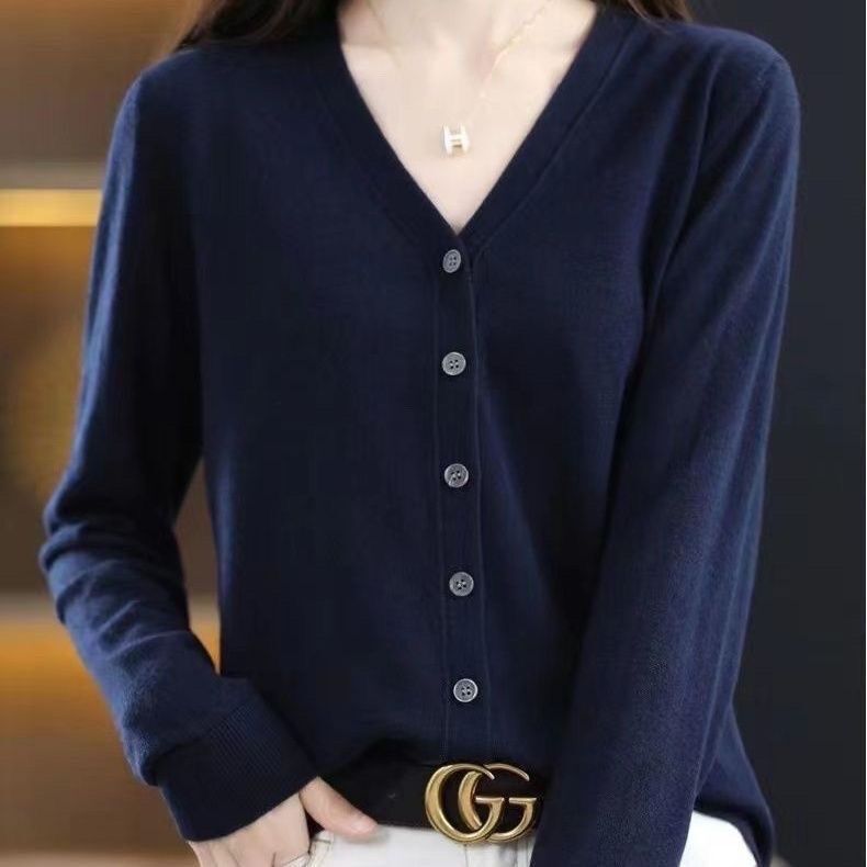 Knitted Cardigan Women's Sweater Coat Autumn and Winter New Style Outer Wear Long-sleeved Loose Korean Style Foreign Style Cardigan Top Grade Outer Wear