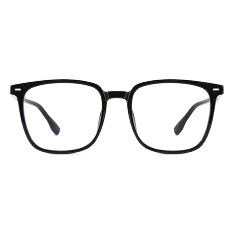 New Color-Changing Myopia Glasses for Men, High-Looking, Slimming Look, Square Black Thick Frame, Professional for Women with Anti-Blue Light and Prescription