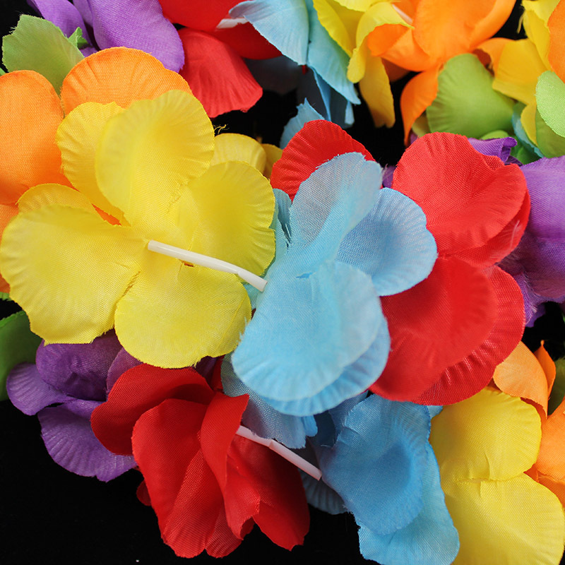 Anillo de pecho de guirlandas Hawaiian grasa baile anillo de cuello de compañía reunión anual de gala gala de gala de guirlandas conjunto de brazaletes de cabeza