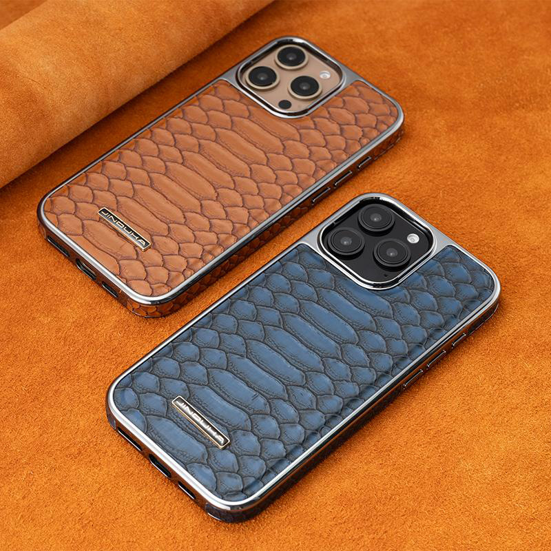 Ốp lưng điện thoại iPhone 12–16 in hình rắn, bao toàn bộ, chống rơi, mạ điện sang trọng — 【Vân rắn màu nâu sẫm★Quy trình mạ da], 【Vân rắn màu nâu nhạt★Quy trình mạ da], 【Vân rắn màu đen★Quy trình mạ da], 【Vân rắn màu xanh lam★Quy trình mạ da] chi tiết 3