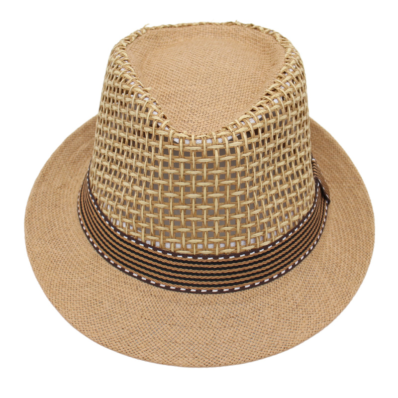 Straw Material Solid Color Pattern Spring&Summer Season Unisex Elegant Basic Solid Color Wide Eaves Straw Hat
