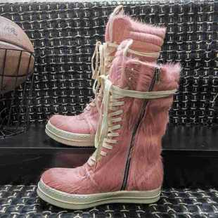 Rick Owenͬ���ɫ�ߎ�Ь��ŮRO������Ƥ�����װ�Ь����Rëѥ