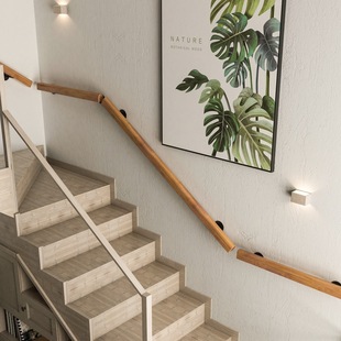 European-style kindergarten corridor corridor railing children's wooden handrail Wall stairs handrail solid wood elderly non-slip Villa