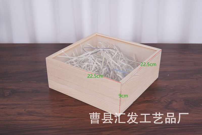 木箱卸売 ガラス蓋付き木箱 お土産木箱 月餅箱 4仕切りアクリル透明木箱|undefined