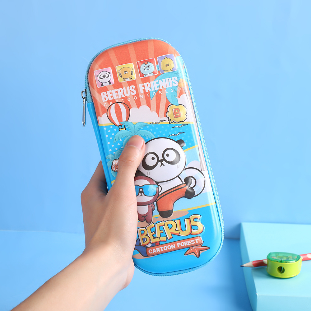 Caja de papelería de dibujos animados, niños lindos, estudiantes, niños y niñas, bolsa de papelería, caja de lápices de gran capacidad, bolsa de lápices tridimensional al por mayor