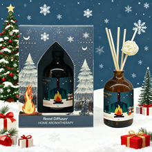 跨境圣诞香薰100ml卧室空气清新香薰精油持久香氛液无火藤条香薰