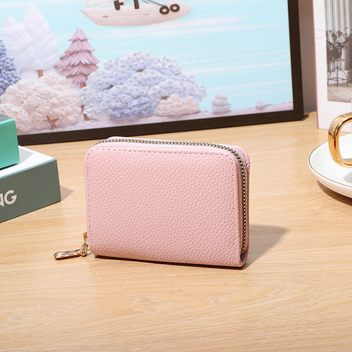 New cross-border best-selling RFID card wallet, unisex multi-slot wallet with lychee pattern and accordion design, coin purse
