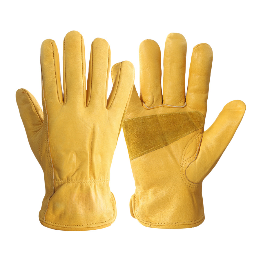 Guantes de protección laboral de piel de vaca de nuevo estilo, manipulación de trabajo, antideslizante, resistente al desgaste, jardinería, recorte, guantes de cuidado de jardín