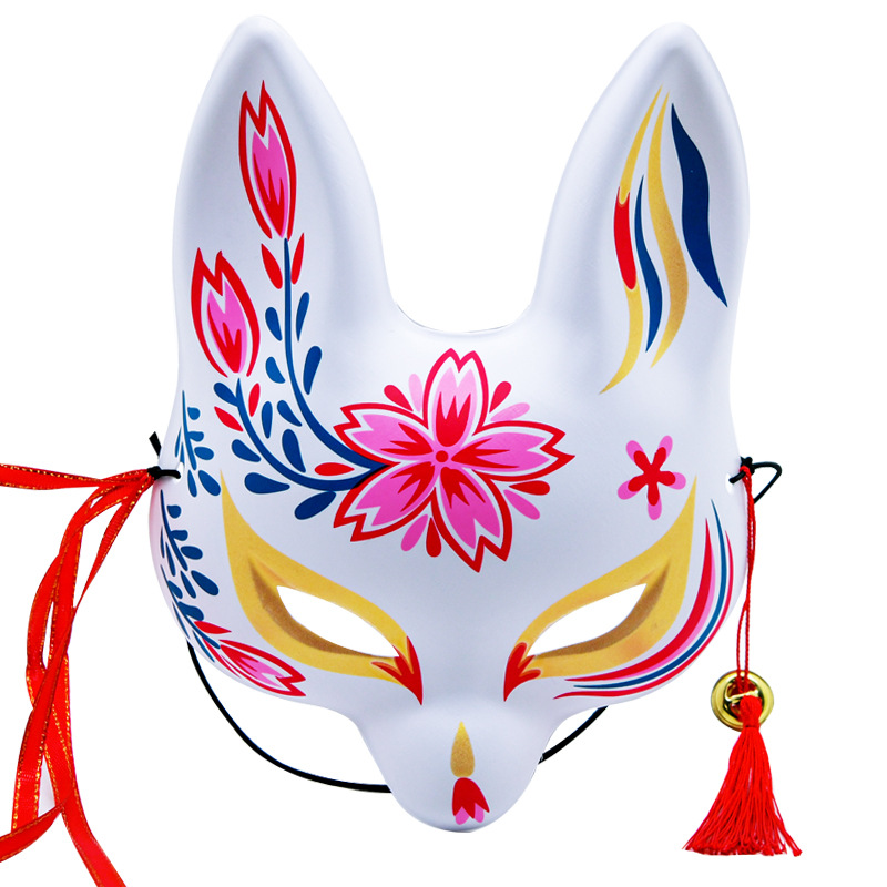 Nueva máscara de cosplay de media cara de zorro de flor de cerezo estilo japonés de celebridad de internet anime zorro demonio festival. image 7