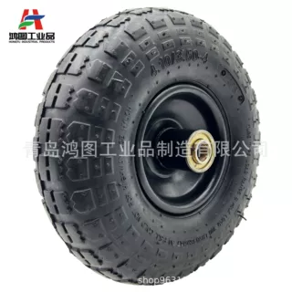 工厂定制4.10/3.50-4橡胶充气轮胎货仓工具车轮子10寸橡胶充气轮