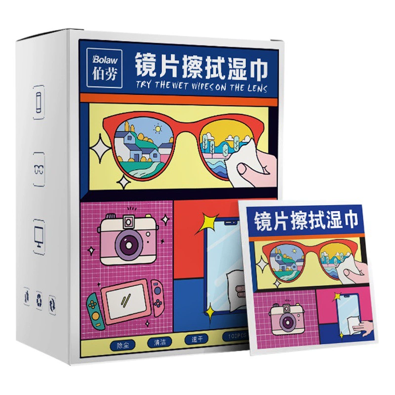 Очки против тумана Очки Очистка против тумана Влажные салфетки протирание влажные бумажные ткани одноразовые влажные салфетки шлем линзы оптом