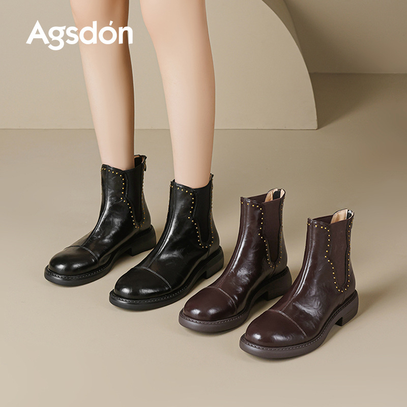 Augusto Lion Den Martin botas mujeres 2026 nuevo otoño invierno negro Merrade botas cortas más botas retro Chelsea