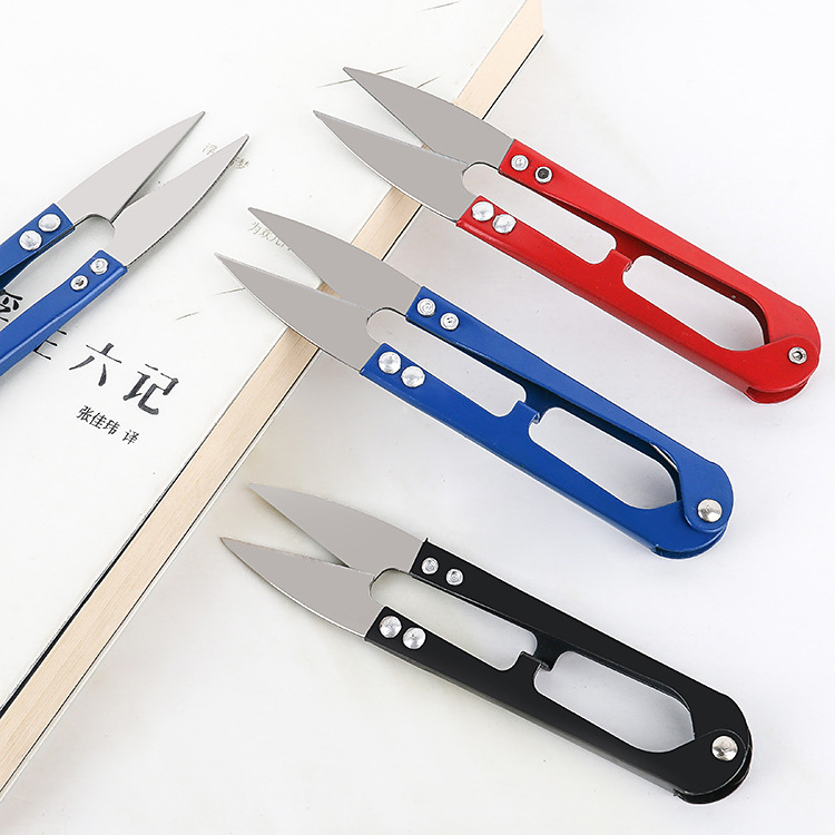 Tijeras de hilo de hierro en forma de U fábrica al por mayor ropa para el hogar tijeras de sastre tijeras de hilo de punto de cruz tijeras de color mini