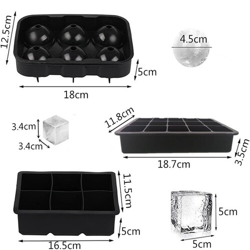 Silicone ice grid mold square ice storage box with lid household food supplement box ice making ice cube film