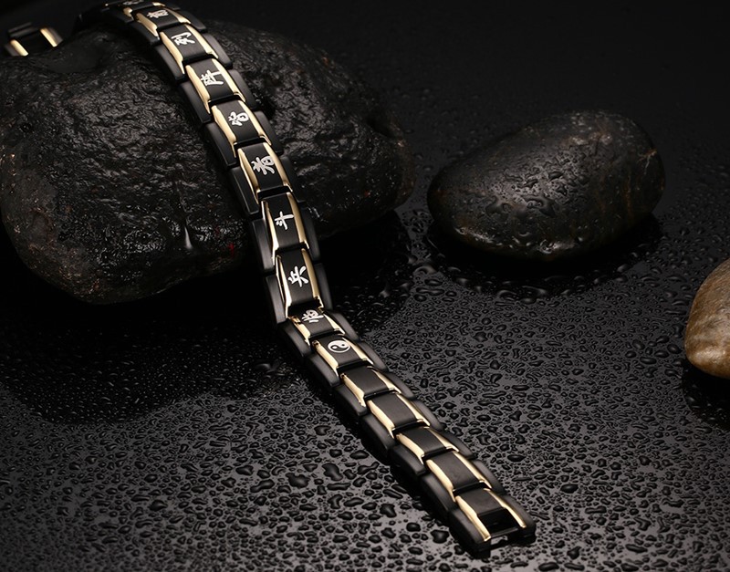 57g Weight Bracelets Classification Business Occasion 304 Stainless Steel Material Geometric Pattern Men'S Gender Plating Design Fashion Style Fashion Geometric Stainless Steel Bracelets Plating Stainless Steel Bracelets 7