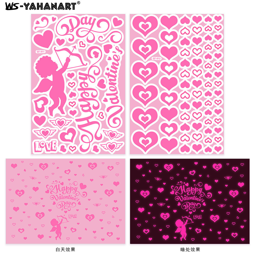 Nuevas pegatinas de regalo para el Día de San Valentín, pegatinas para sellar sobres, pegatinas decorativas para fiestas, pegatinas que brillan en la oscuridad, pegatinas para juegos