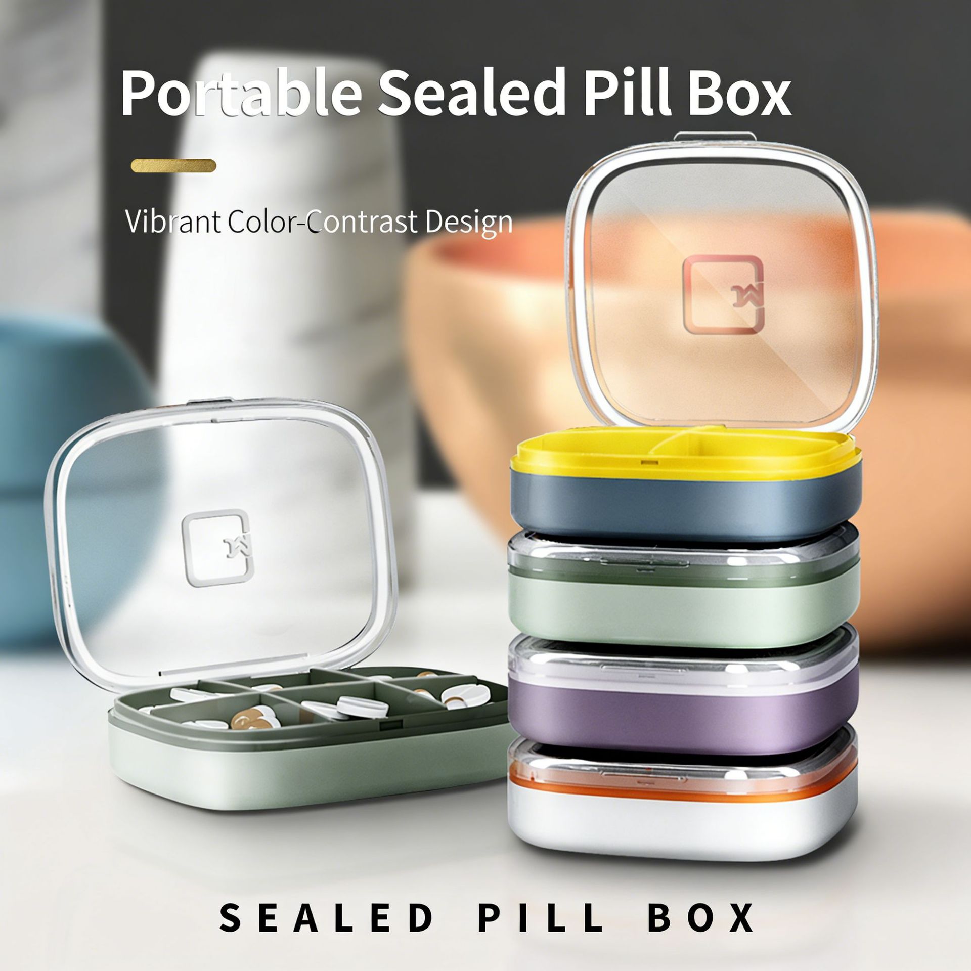 Zowei Portable Pill Box Convenient Medicine Organizer
