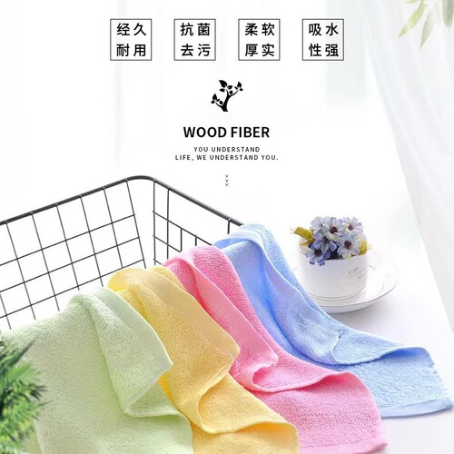 Wholesale oil removal dish towel thickened genuine wood fiber kitchen rag non-stick oil dish cloth cleaning scouring pad