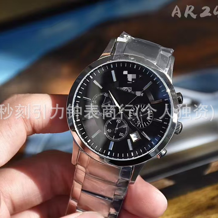 Manufacturer Wholesale Amara Pointer Dial Three-Eye Multifunctional Business Quartz Watch Stainless Steel Strap Men's Watch