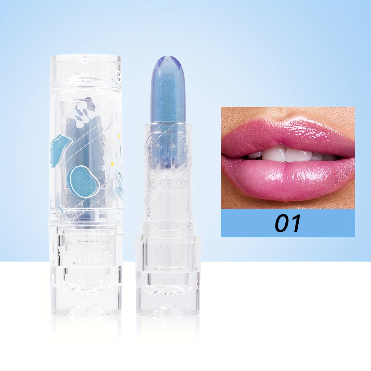 USHAS Bálsamo labial de punto transfronterizo europeo y americano, hidratante e hidratante, lápiz labial impermeable que cambia de color de larga duración FBC020