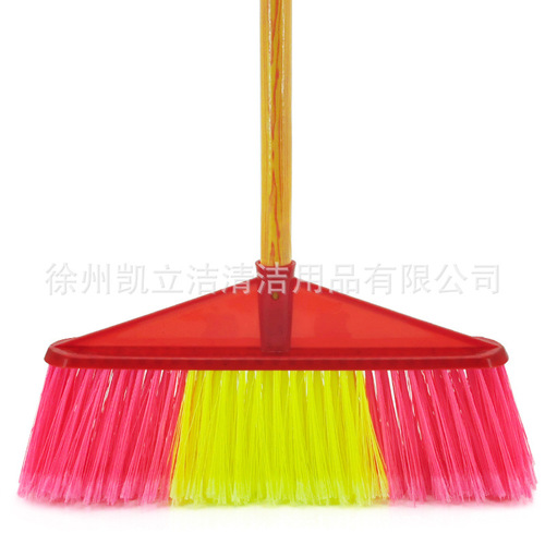 Wooden pole plastic broom hard bristles wholesale household sanitation water sweeping outdoor soft broom hair school plastic broom