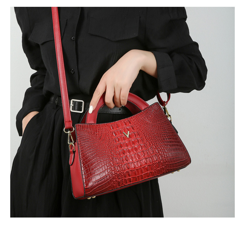 1044g Weight Zipper Closure Type Women's Pu Leather Solid Color Elegant Square Zipper Bag Sets