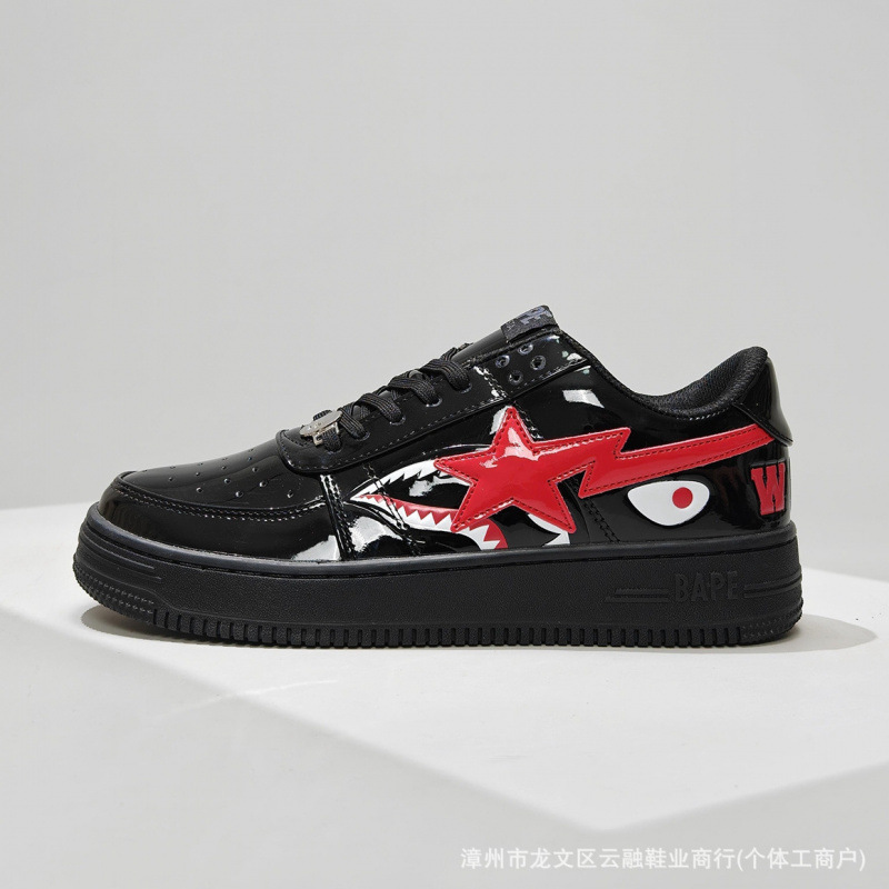 Putian Pure Original Bapesta Sk8 Dunk Cross-Border Multi-Color Patent Leather Trendy Vibe Low-Top Casual Sports Sneakers
