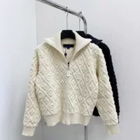 Gaiding L Home в клетку жаккардовый отворот трикотажный кардиган женский 24 года осень и зима новый модный дикий куртка на молнии