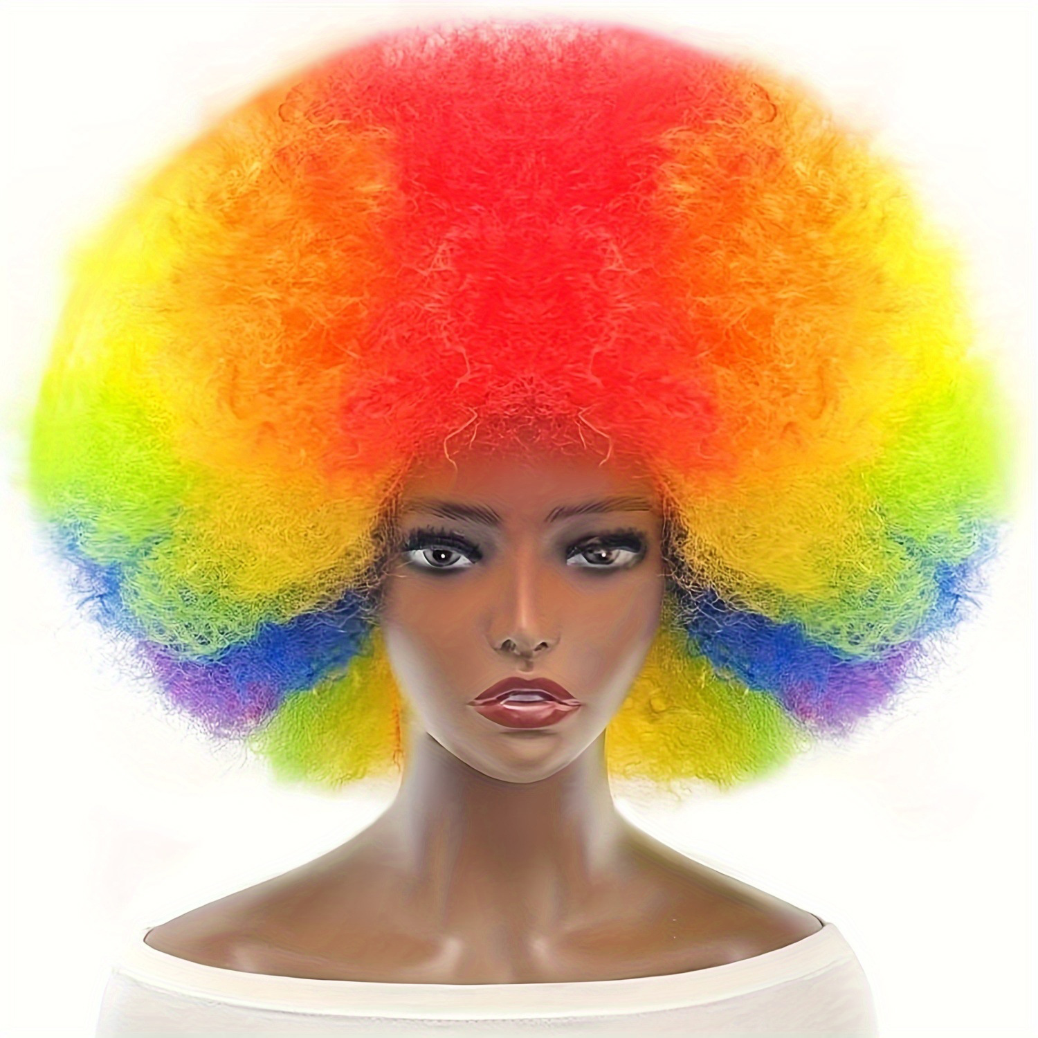 Mu Fei super explosión cabeza payaso fan peluca cubierta peluca esponjosa decoración cosplay peluca de baile