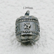 久不掉色白铜镀三七银六字真言唐洛阳城diy配饰国风文玩吊坠